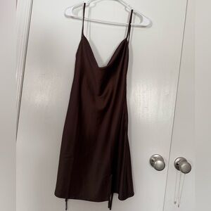 Elegant Brown Slip Dress